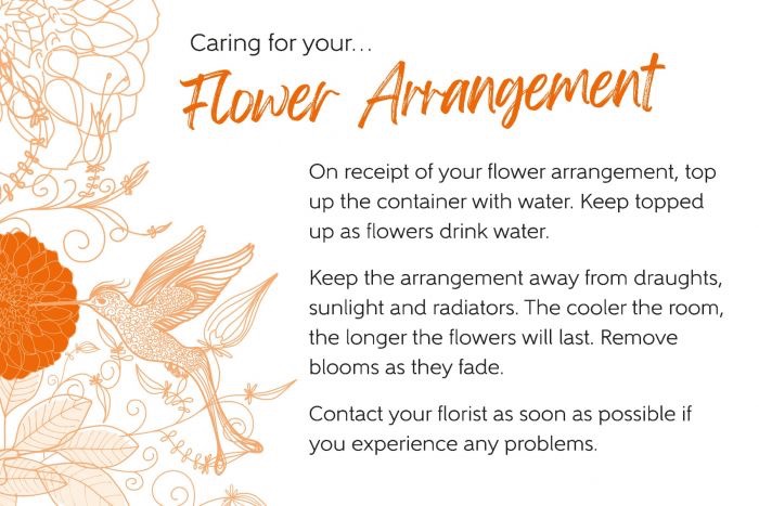 Oasis® Care Card - Flower Arrangement, The Baggery Sundries UK Ltd Oasis® Care Card - Flower Arrangement