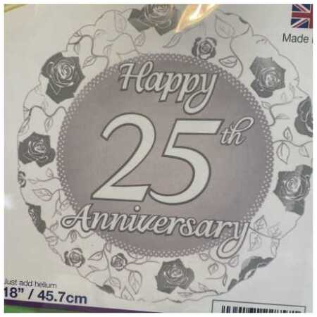 Marriage Foil Balloon 25th Anniversary Rose