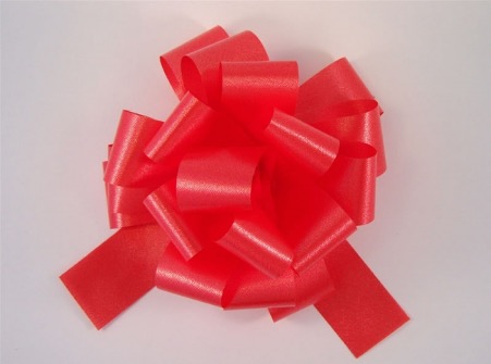 Poly Ribbon Pull Bow - Red, The Baggery Sundries UK Ltd Poly Ribbon Pull Bow - Red