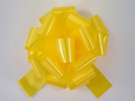 Poly Ribbon Pull Bow - Yellow, The Baggery Sundries UK Ltd Poly Ribbon Pull Bow - Yellow