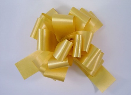 Poly Ribbon Pull Bow - Old Gold, The Baggery Sundries UK Ltd Poly Ribbon Pull Bow - Old Gold