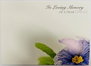 Large 'In Loving Memory of a Dear Uncle' - Pansy, The Baggery Sundries UK Ltd Large 'In Loving Memory of a Dear Uncle' - Pansy