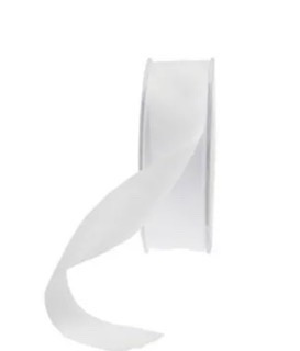 White Satin Ribbon (25mm), The Baggery Sundries UK Ltd White Satin Ribbon (25mm)