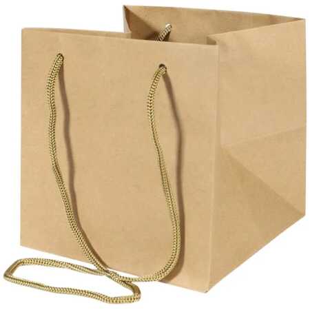17cm Hand Tie Bag - Kraft