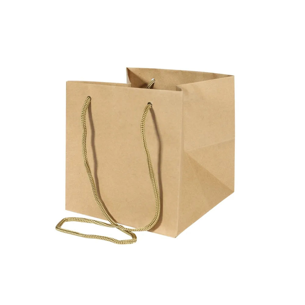 17cm Hand Tie Bag - Kraft, The Baggery Sundries UK Ltd 17cm Hand Tie Bag - Kraft
