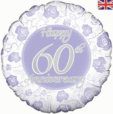 Happy 60th Anniversary Balloon, The Baggery Sundries UK Ltd Happy 60th Anniversary Balloon