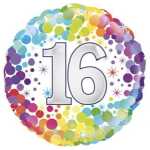 18inch Colourful Confetti Birthday - Holographic Balloon