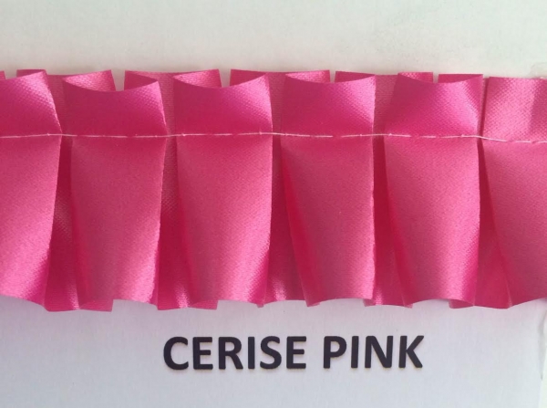 Pleated Ribbon - Cerise Pink, The Baggery Sundries UK Ltd Pleated Ribbon - Cerise Pink