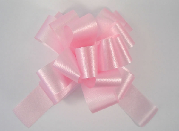 Poly Ribbon Pull Bow - Baby Pink, The Baggery Sundries UK Ltd Poly Ribbon Pull Bow - Baby Pink