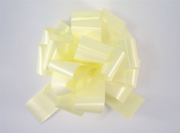 Poly Ribbon Pull Bow - Eggshell, The Baggery Sundries UK Ltd Poly Ribbon Pull Bow - Eggshell