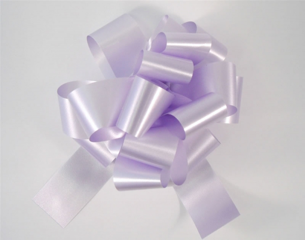 Poly Ribbon Pull Bow - Pale Lilac, The Baggery Sundries UK Ltd Poly Ribbon Pull Bow - Pale Lilac