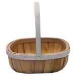 Trug Natural with White Rim and Handle