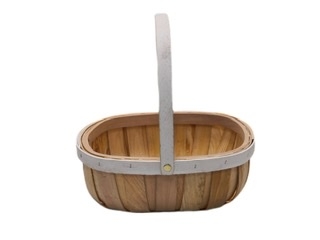 Trug Natural with White Rim and Handle, The Baggery Sundries UK Ltd Trug Natural with White Rim and Handle