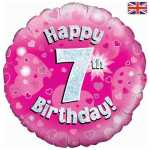 18inch Happy Birthday Pink - Holographic Balloon