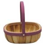 Trug Natural with Pink Rim and Handle