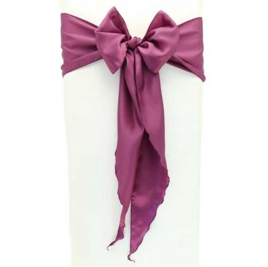 Satin Chair Sash - Purple, The Baggery Sundries UK Ltd Satin Chair Sash - Purple