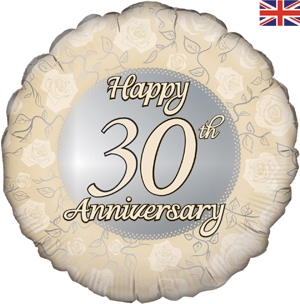 Marriage Foil Balloon 30th Anniversary Rose, The Baggery Sundries UK Ltd Marriage Foil Balloon 30th Anniversary Rose