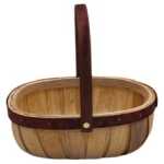 Trug Natural with Brown Rim and Handle
