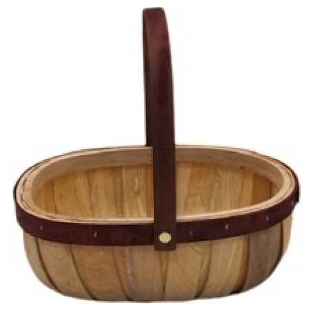 Trug Natural with Brown Rim and Handle