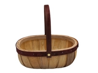 Trug Natural with Brown Rim and Handle, The Baggery Sundries UK Ltd Trug Natural with Brown Rim and Handle
