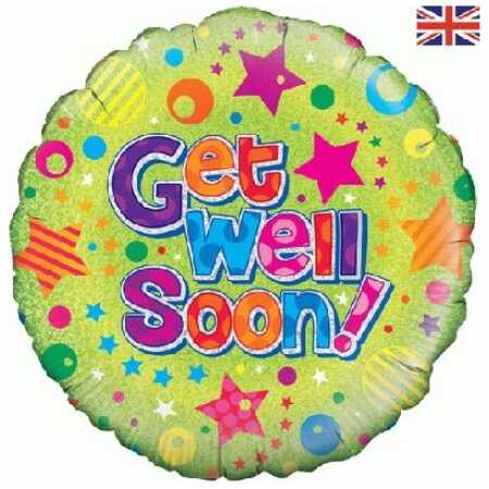 Get Well Soon Foil Balloon Dot Star