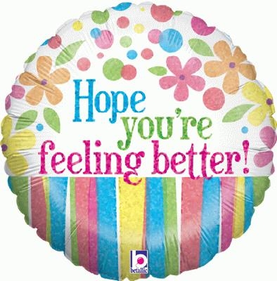 Hope You're Feeling Better Flowers - holographic, The Baggery Sundries UK Ltd Hope You're Feeling Better Flowers - holographic