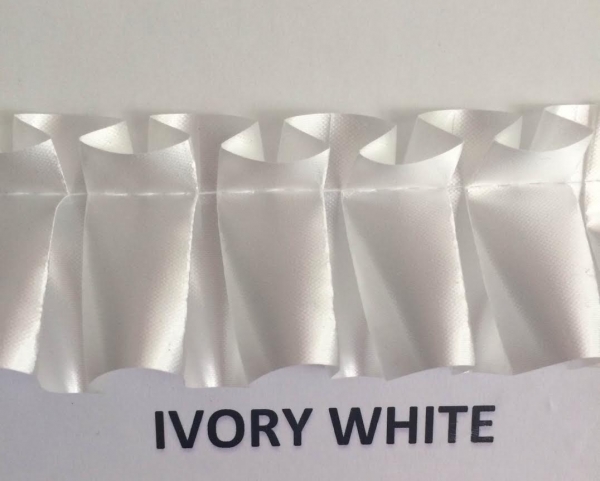 Pleated Ribbon - Ivory White, The Baggery Sundries UK Ltd Pleated Ribbon - Ivory White