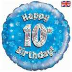 18inch Happy Birthday Blue - Holographic Balloon