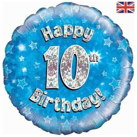 18inch Happy Birthday Blue - Holographic Balloon