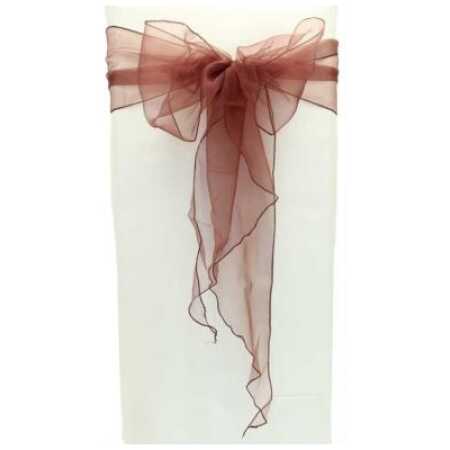 Organza Chair Sash - Chocolate