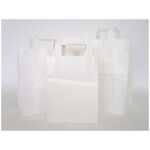 SOS White Kraft Paper Carrier Bags - Flat Paper Tape Handles