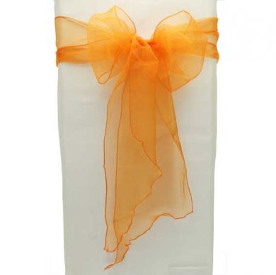 Organza Chair Sash - Orange, The Baggery Sundries UK Ltd Organza Chair Sash - Orange