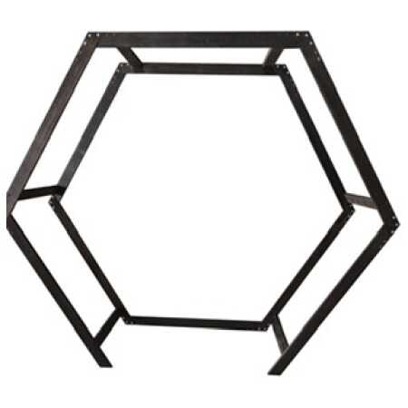 254cm Heptagon KD Wooden Arch Burnt Wood