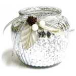 Christmas Glass Urn - Silver