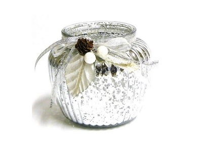 Christmas Glass Urn - Silver, The Baggery Sundries UK Ltd Christmas Glass Urn - Silver