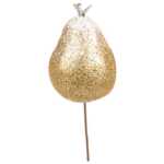 Christmas - Glitter pear pick - white