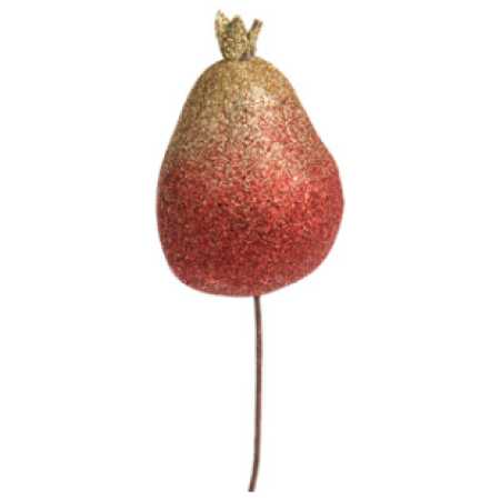 Christmas- Glitter pear pick red