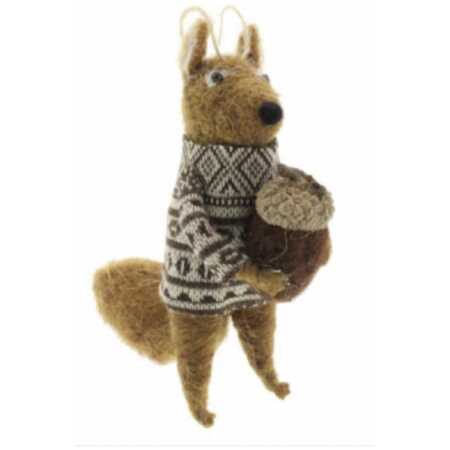 Christmas felt squirrel with acorn
