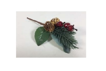 Christmas Pick - Dark Red Berry & Pine Cone, The Baggery Sundries UK Ltd Christmas Pick - Dark Red Berry & Pine Cone