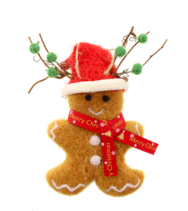 Christmas- felt gingerbread man, The Baggery Sundries UK Ltd Christmas- felt gingerbread man