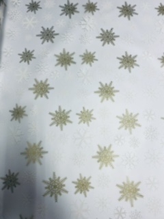 Christmas - frosted snowflake white ‘ gold, The Baggery Sundries UK Ltd Christmas - frosted snowflake white ‘ gold
