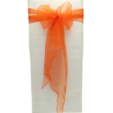 Organza Chair Sash - Burnt Orange, The Baggery Sundries UK Ltd Organza Chair Sash - Burnt Orange