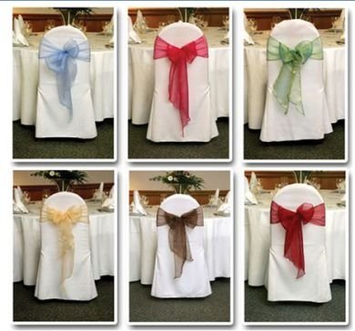 Organza Chair Sash - Burgundy, The Baggery Sundries UK Ltd Organza Chair Sash - Burgundy