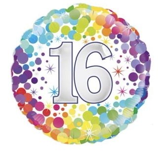 18inch Colourful Confetti Birthday - Holographic Balloon, The Baggery Sundries UK Ltd 18inch Colourful Confetti Birthday - Holographic Balloon