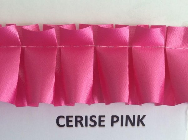 Pleated Ribbon - Cerise Pink, The Baggery Sundries UK Ltd Pleated Ribbon - Cerise Pink
