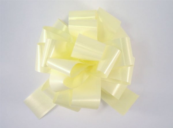 Poly Ribbon Pull Bow - Eggshell, The Baggery Sundries UK Ltd Poly Ribbon Pull Bow - Eggshell