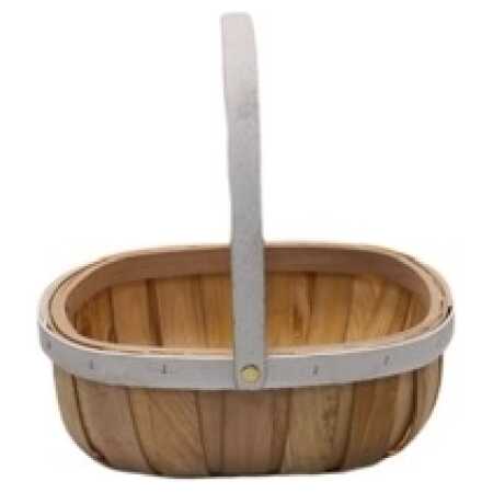 Trug Natural with White Rim and Handle
