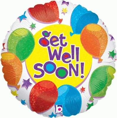 Get Well Soon Foil Balloon Balloons Stars, The Baggery Sundries UK Ltd Get Well Soon Foil Balloon Balloons Stars