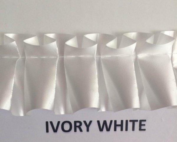Pleated Ribbon - Ivory White, The Baggery Sundries UK Ltd Pleated Ribbon - Ivory White