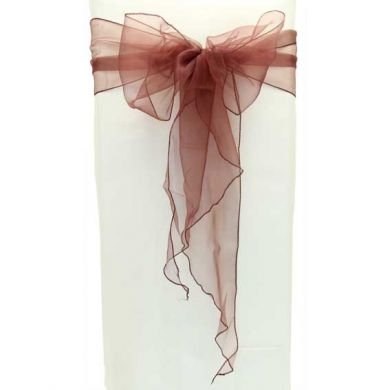Organza Chair Sash - Chocolate